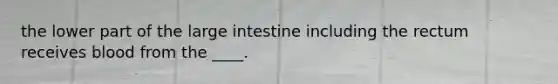 the lower part of the large intestine including the rectum receives blood from the ____.