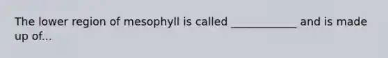 The lower region of mesophyll is called ____________ and is made up of...