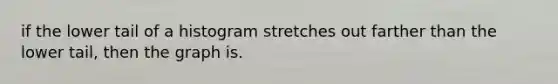 if the lower tail of a histogram stretches out farther than the lower tail, then the graph is.