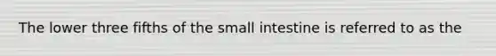 The lower three fifths of the small intestine is referred to as the