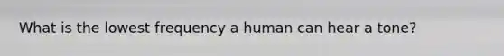 What is the lowest frequency a human can hear a tone?