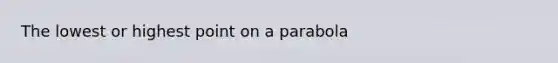 The lowest or highest point on a parabola