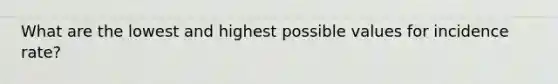 What are the lowest and highest possible values for incidence rate?