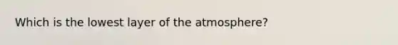 Which is the lowest layer of the atmosphere?