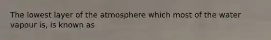 The lowest layer of the atmosphere which most of the water vapour is, is known as