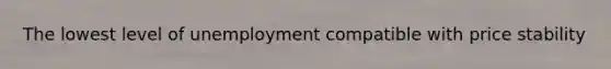 The lowest level of unemployment compatible with price stability