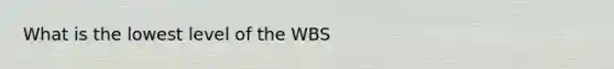 What is the lowest level of the WBS