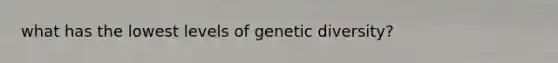 what has the lowest levels of genetic diversity?