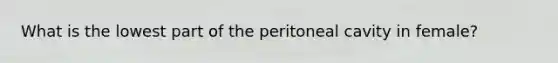 What is the lowest part of the peritoneal cavity in female?