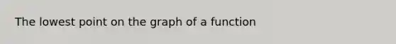 The lowest point on the graph of a function