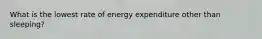 What is the lowest rate of energy expenditure other than sleeping?