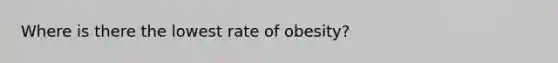 Where is there the lowest rate of obesity?