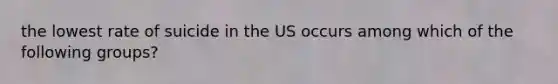 the lowest rate of suicide in the US occurs among which of the following groups?
