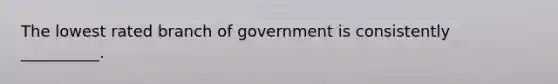 The lowest rated branch of government is consistently __________.