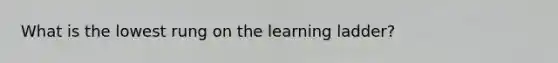 What is the lowest rung on the learning ladder?