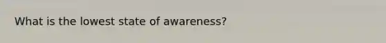 What is the lowest state of awareness?