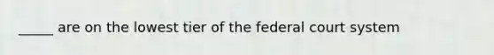 _____ are on the lowest tier of the federal court system