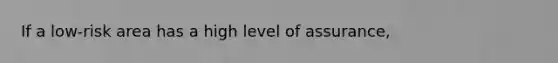 If a low-risk area has a high level of assurance,