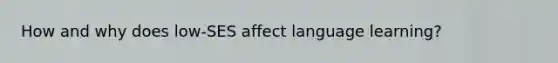 How and why does low-SES affect language learning?