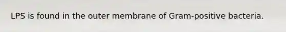 LPS is found in the outer membrane of Gram-positive bacteria.