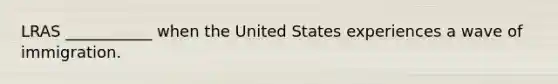 LRAS ___________ when the United States experiences a wave of immigration.