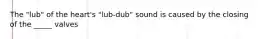 The "lub" of the heart's "lub-dub" sound is caused by the closing of the _____ valves