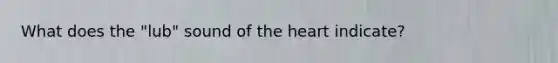 What does the "lub" sound of the heart indicate?