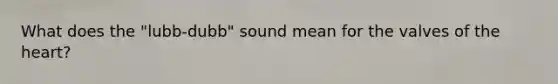 What does the "lubb-dubb" sound mean for the valves of the heart?