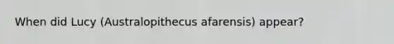 When did Lucy (Australopithecus afarensis) appear?