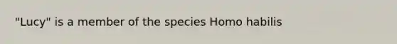 "Lucy" is a member of the species Homo habilis