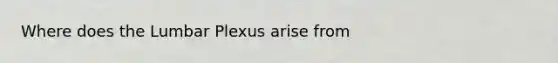 Where does the Lumbar Plexus arise from