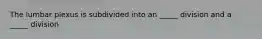The lumbar plexus is subdivided into an _____ division and a _____ division