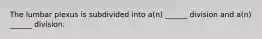 The lumbar plexus is subdivided into a(n) ______ division and a(n) ______ division.