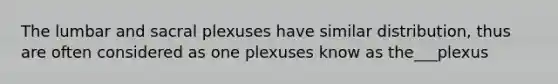 The lumbar and sacral plexuses have similar distribution, thus are often considered as one plexuses know as the___plexus