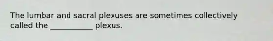The lumbar and sacral plexuses are sometimes collectively called the ___________ plexus.