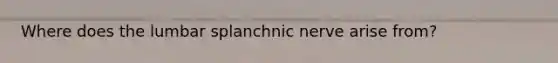 Where does the lumbar splanchnic nerve arise from?