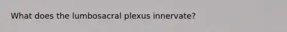 What does the lumbosacral plexus innervate?