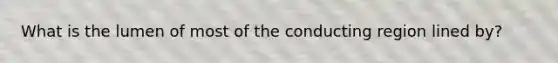 What is the lumen of most of the conducting region lined by?