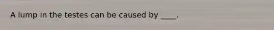 A lump in the testes can be caused by ____.