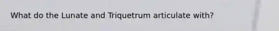 What do the Lunate and Triquetrum articulate with?