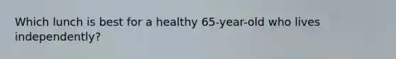 Which lunch is best for a healthy 65-year-old who lives independently?