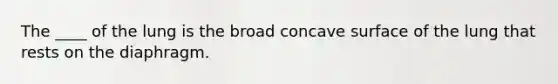 The ____ of the lung is the broad concave surface of the lung that rests on the diaphragm.