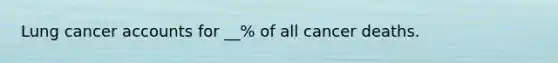 Lung cancer accounts for __% of all cancer deaths.