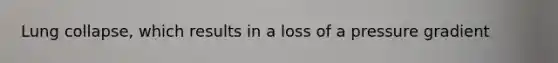 Lung collapse, which results in a loss of a pressure gradient