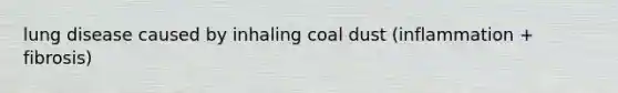 lung disease caused by inhaling coal dust (inflammation + fibrosis)