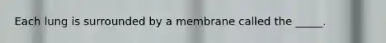 Each lung is surrounded by a membrane called the _____.