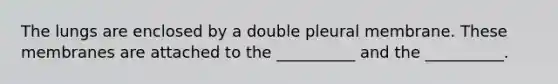 The lungs are enclosed by a double pleural membrane. These membranes are attached to the __________ and the __________.