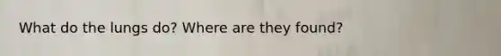 What do the lungs do? Where are they found?