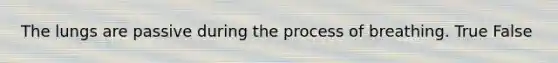 The lungs are passive during the process of breathing. True False