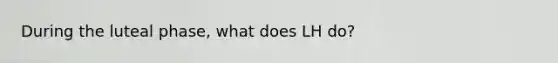 During the luteal phase, what does LH do?